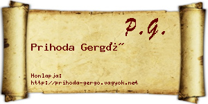 Prihoda Gergő névjegykártya